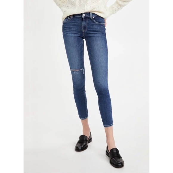 PAIGE Verdugo Ankle Distressed Skinny Jeans in Roadhouse Destructed 26 - Picture 1 of 17